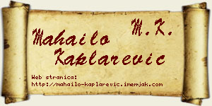 Mahailo Kaplarević vizit kartica